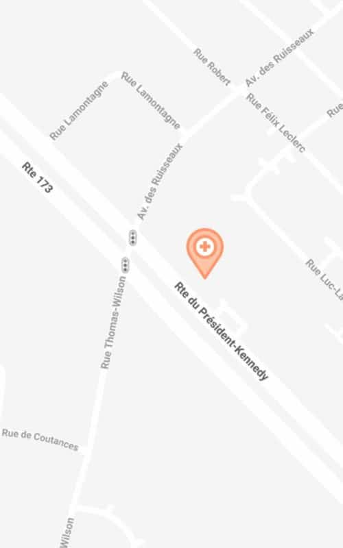 Emplacement de la clinique Pintendre sur une mappe